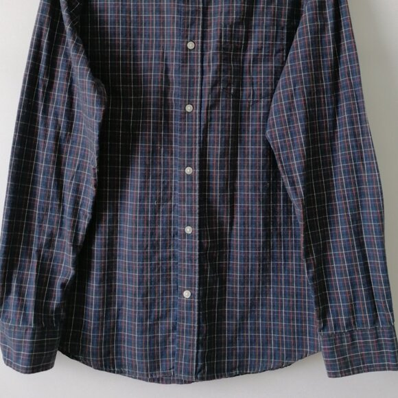 Gap Mens Purple Long Sleeve Slim Fit Palid Button Down Collar Shirt Size L - Picture 3 of 7